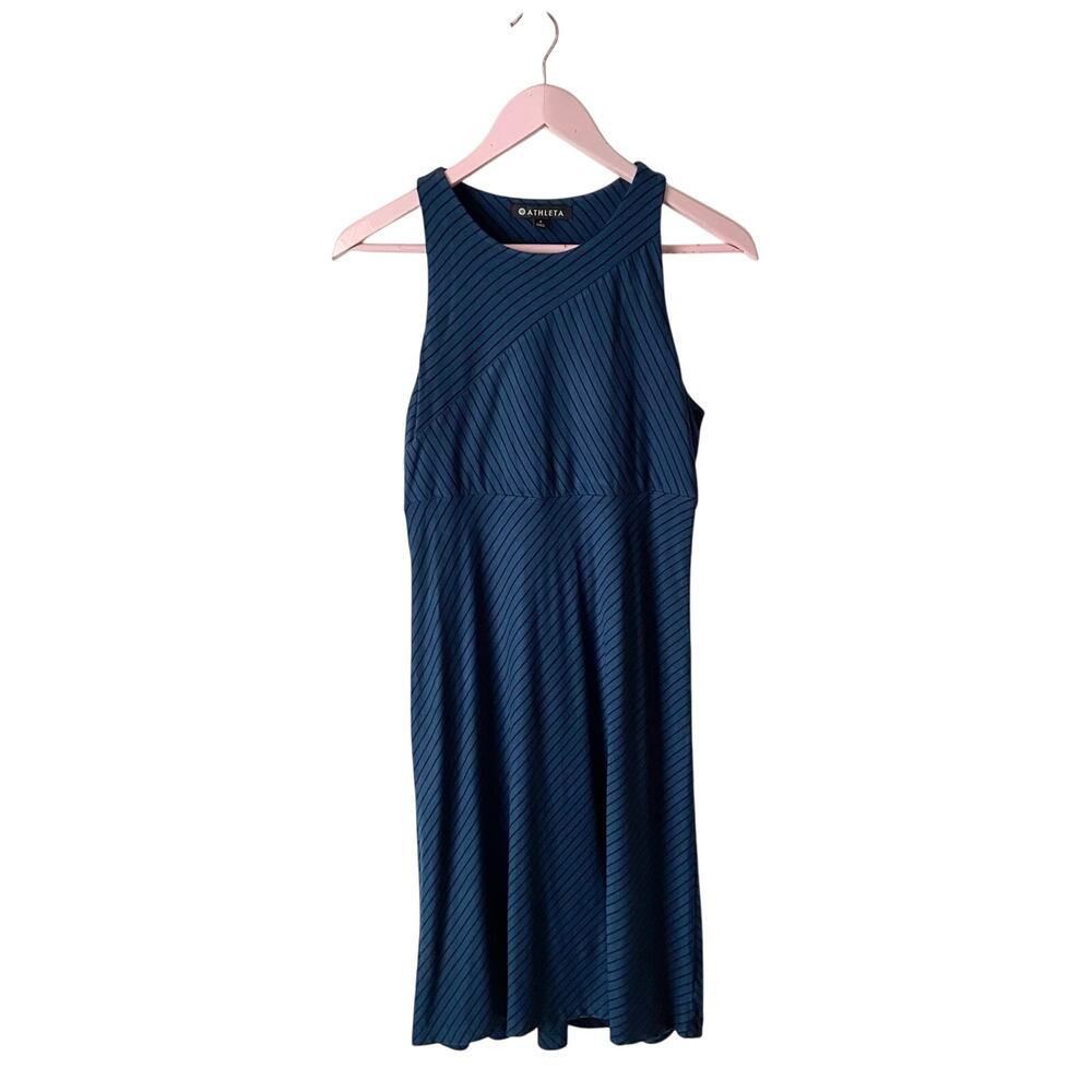 Athleta Blue Striped Tank-Top Dress Size Small